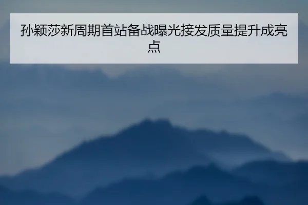 孙颖莎新周期首站备战曝光接发质量提升成亮点 - www.hthbet.comapp